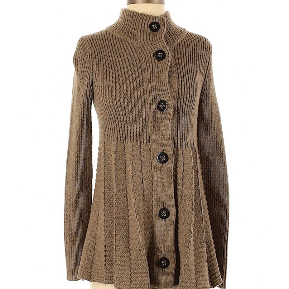 ESCADA SPORT size XS brown flair bottom cardigan sweater in excellent condition